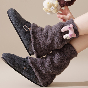 珊瑚绒袜套堆堆袜女秋冬季 保暖显瘦y2k小腿袜腿套可爱加厚中筒袜