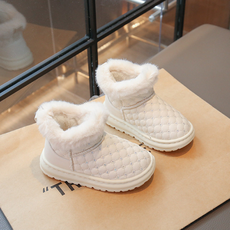 儿童雪地靴女童2025新款冬季加绒保暖大棉鞋皮毛一体黑色防滑棉靴,童鞋/婴儿鞋/亲子鞋,雪地靴,淘宝优惠券,粉丝福利购,淘宝优惠卷