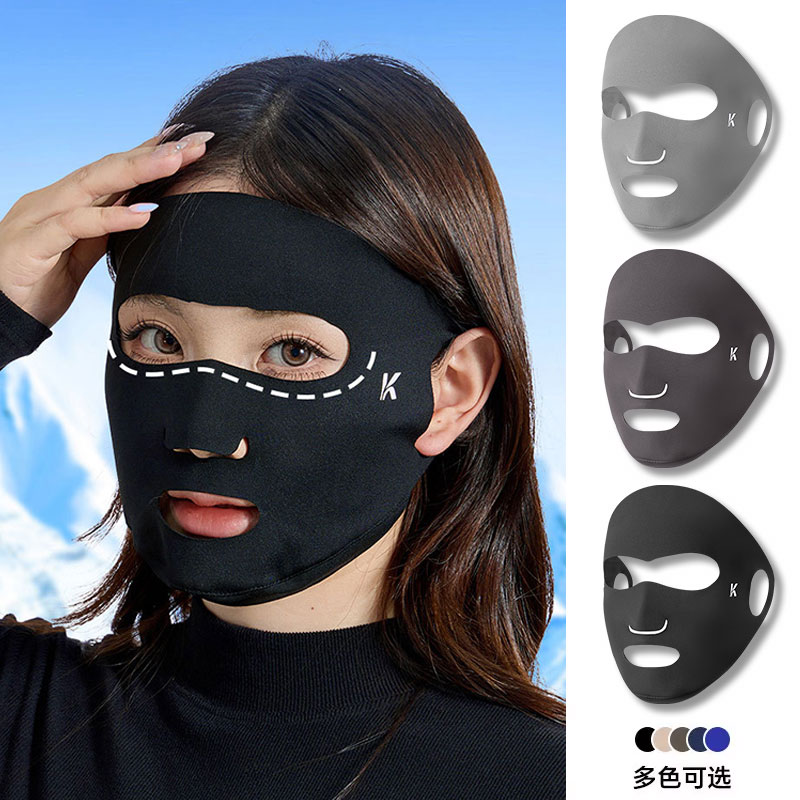 冬季户外跑步运动专用保暖面罩女高尔夫脸基尼德绒透气口罩露嘴鼻