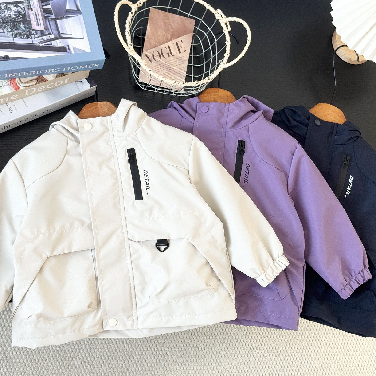 连帽冲锋衣宝宝洋派耐磨上衣男童春秋外套宽松夹克衫儿童工装风,童装/婴儿装/亲子装,普通外套,淘宝优惠券,粉丝福利购,淘宝优惠卷