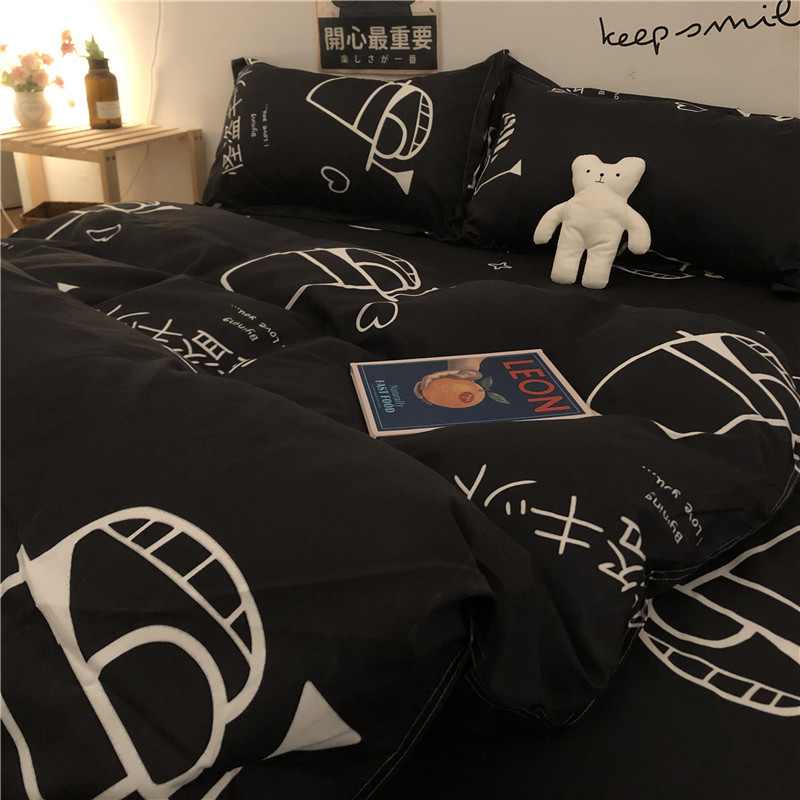 床上四件套非纯棉全棉夏季床品男生被套床单人学生宿舍被罩三件套