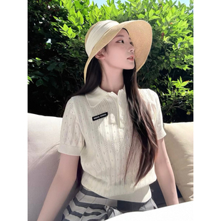 2026夏季大朗新款翻领毛衣不起球短袖女上衣义乌POLO打底针织衫