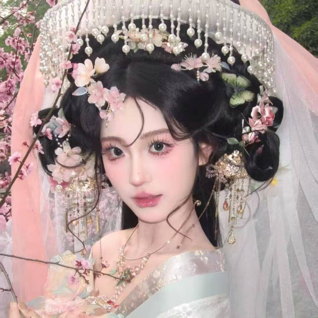 古风流苏斗笠遮阳防晒帽飘逸面纱影视摄影道具竹编斗笠女影楼写真