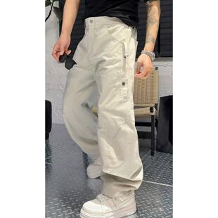 语乐服饰 196美式街头伐木工装裤秋季休闲宽松棉质水洗微阔腿长裤