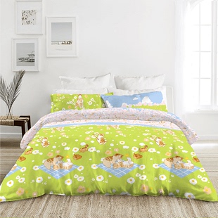 Natural Home/自然怡家卡通儿童四件套猫咪床笠款全棉床用用品