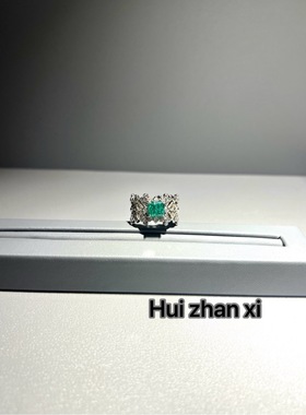 Hui zhanxi 培育帕拉伊巴绿轻奢设计高级感气质时尚加宽戒臂戒指