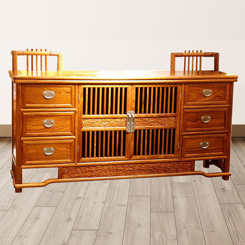 新中式风刺猬紫檀红木储物柜