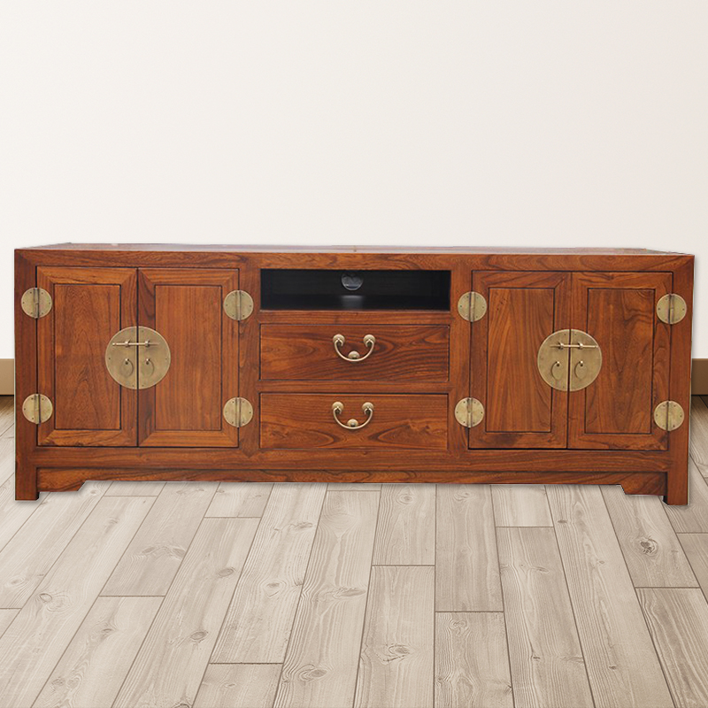 新中式风大小户型老榆木储物柜