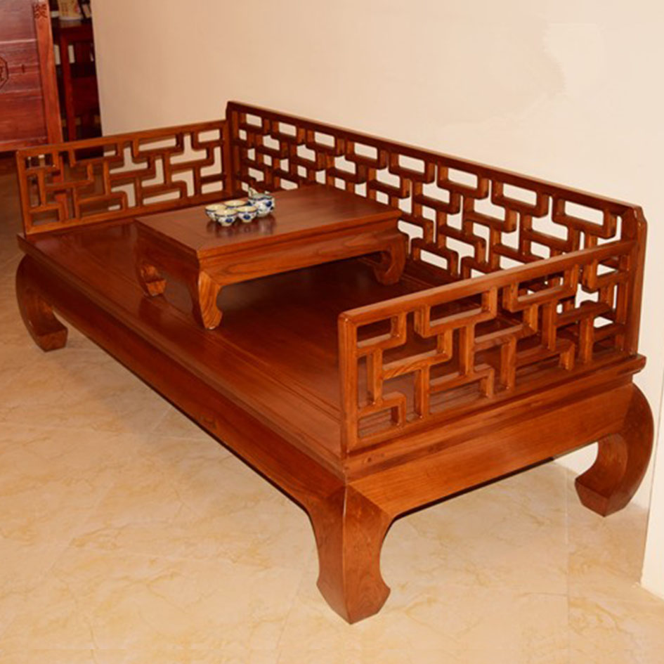 新中式实木刺猬紫檀家具花梨木床榻明清古典罗汉塌工万字罗汉床 - 封面