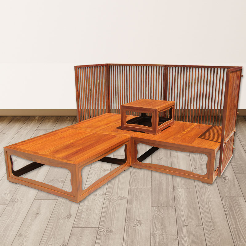 新中式刺猬紫檀罗汉床实木贵妃床