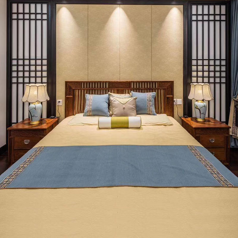 京瓷新中式风红木家具雕花双人床