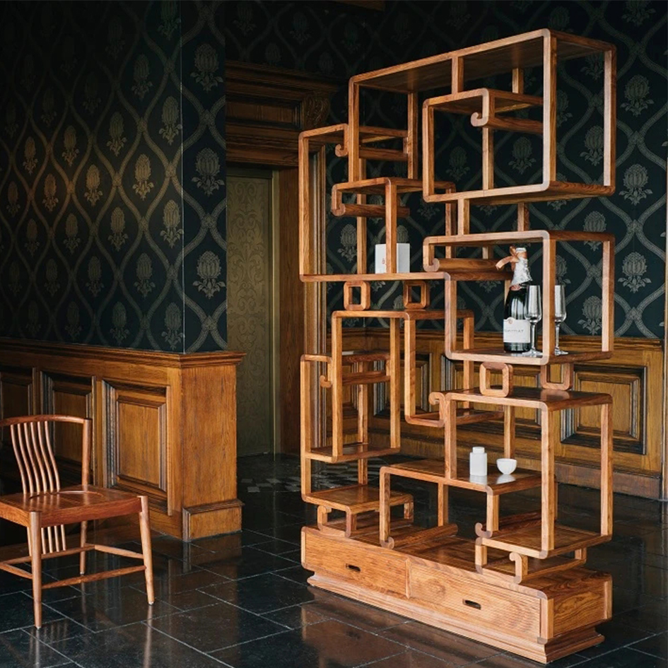 新中式红木京瓷博古架展示架刺猬紫檀书架禅意置物架多宝阁藏宝柜