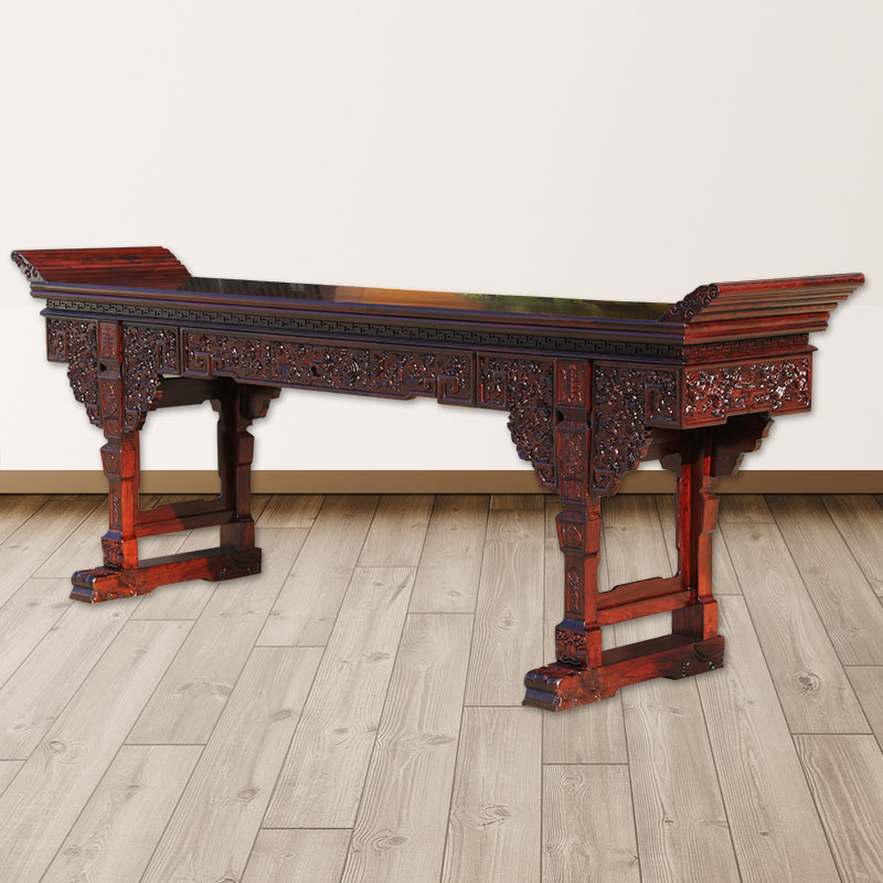 新中式条案榆木玄关供桌实木家具