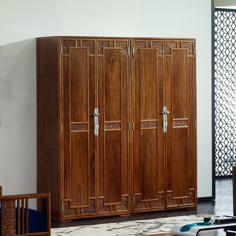 新中式风红木家具刺猬紫檀衣柜