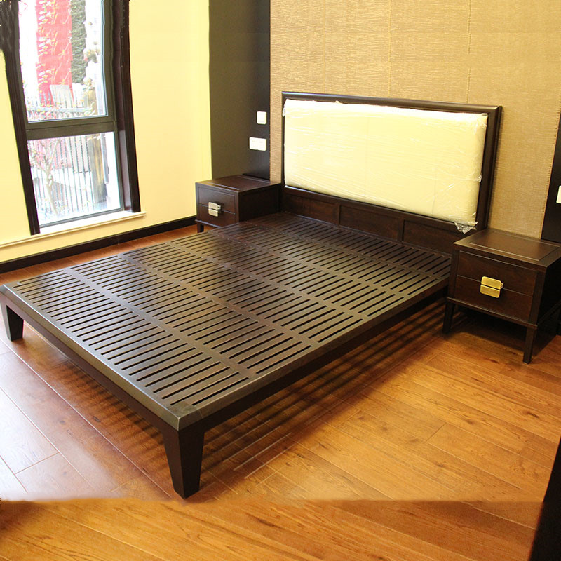 刺猬紫檀新中式风真皮双人床