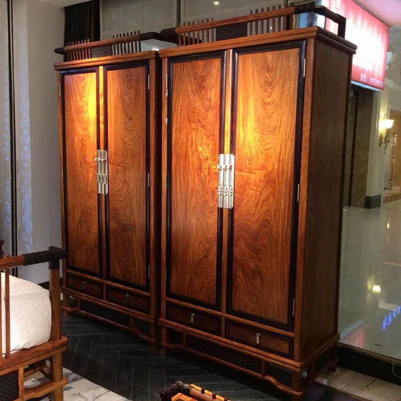 刺猬紫檀红木新中式风整体衣柜