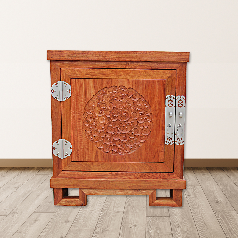 新中式风大果紫檀原木电话几