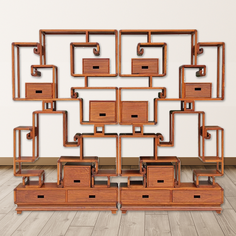 新中式红木博古架定制刺猬紫檀书架展示柜多宝阁京瓷家具藏宝柜