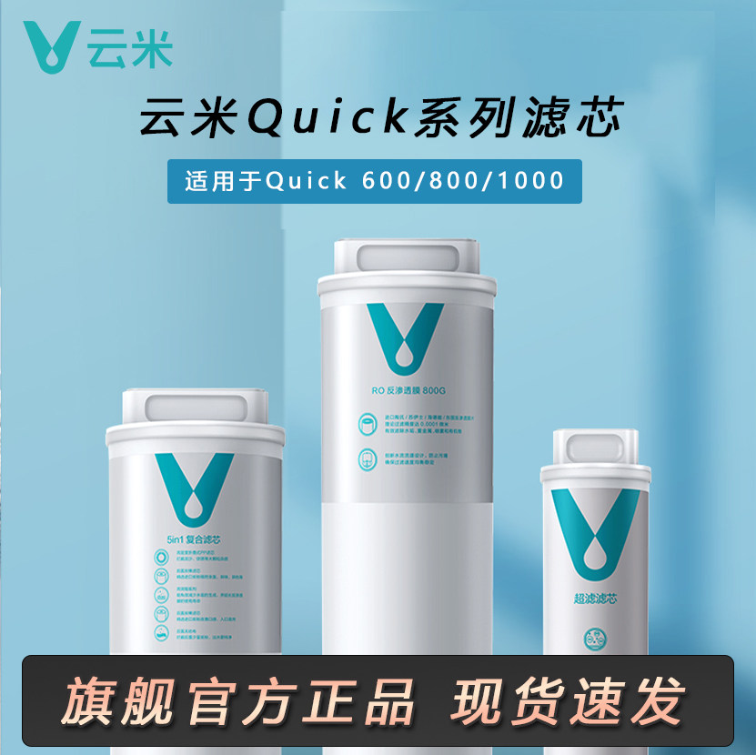 云米净水器Quick5 600G/800G/1000G滤芯5in1复合UF超滤RO反渗透