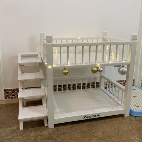 宠物实木上下铺猫狗床双层窝通用