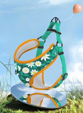 狗狗胸背牵引绳套装背心式反光防冲爆遛狗绳宠物粉色蓝色中型大型