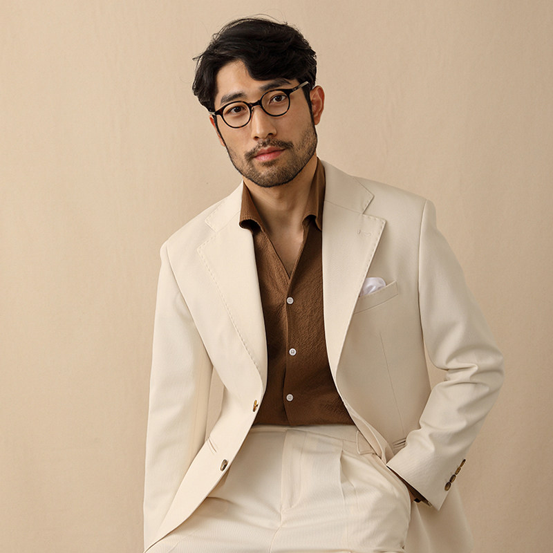 平驳领西装男春季商务休闲单排扣免烫单西双开衩那不勒斯垂感外套