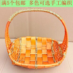 网红藤编水果篮花篮送礼品竹篮手提鸡蛋篮舞蹈采摘篮过大礼蔬菜筐