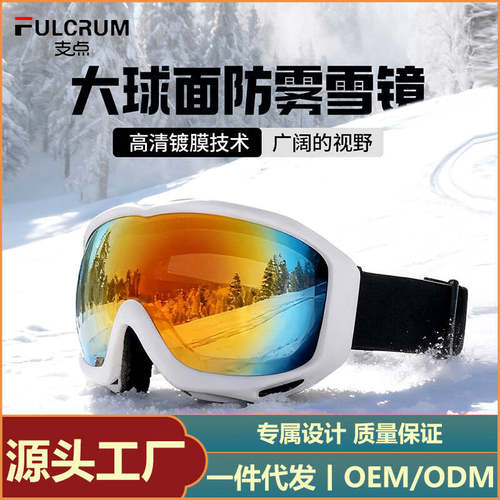 跨境滑雪眼镜护目镜青少年成人双层防雾滑冰墨镜男女登山骑行装备