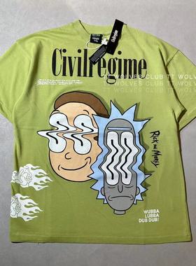 TTWOLVES仙人掌绿CIVIL男女同款定织全棉水洗运动健身短袖T恤B128