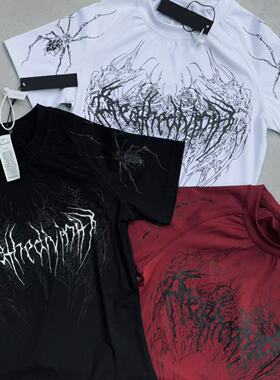 TT WOLVES 哥特风男女同款紧身高弹健身运动速干透气T恤短袖C47