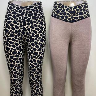 加厚棉裤 423保暖打底裤 633 女豹纹光面高腰中厚双层632 朗瑞2024款