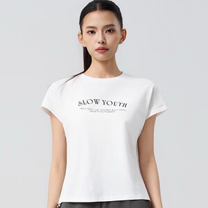 冰川时代女士玉米皱褶T恤半袖2026夏季新款圆领26T2630