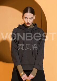 梵贝希连帽卫衣女秋冬新款休闲显瘦韩版宽松上衣太空棉外套812001