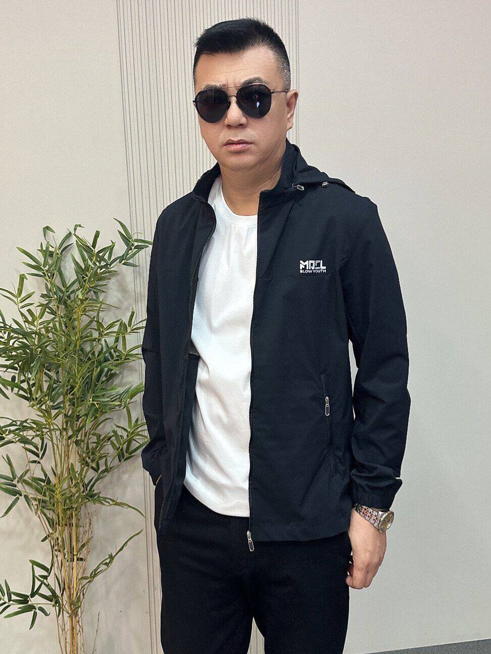 冰川时代夏季户外连帽外套夹克衫男装薄款风衣运动上衣服24C1213