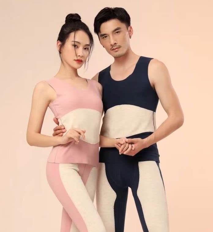 驰色秋冬羊皮绒男女无痕保暖背心