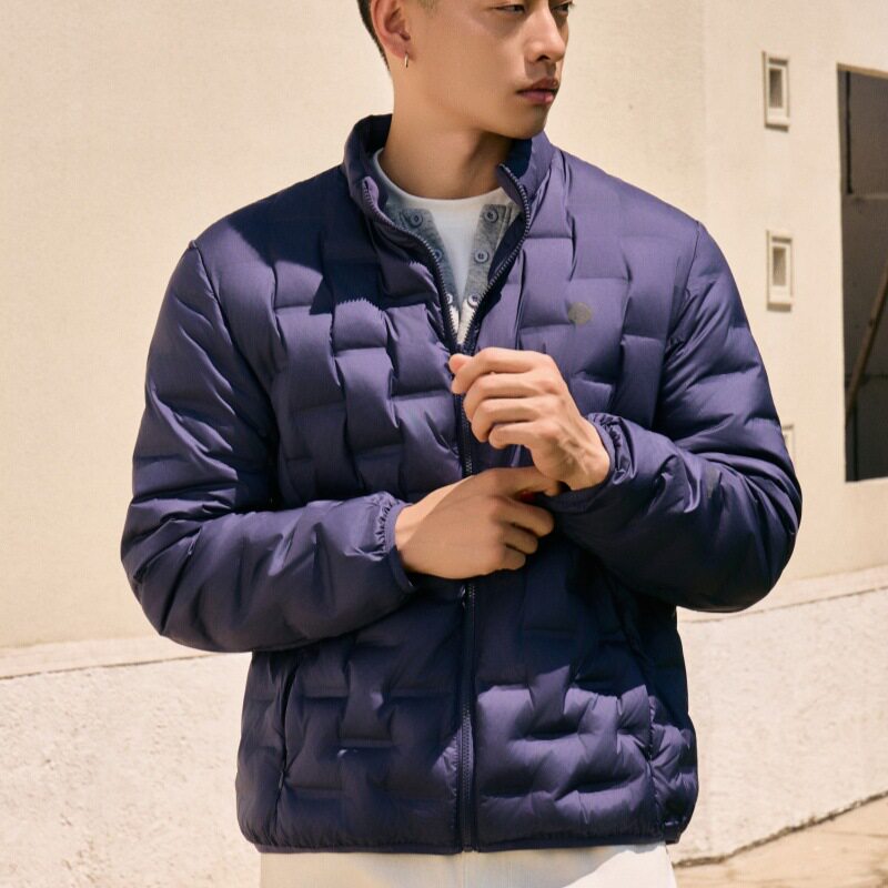 秋冬新款轻薄羽绒服男士立领外套