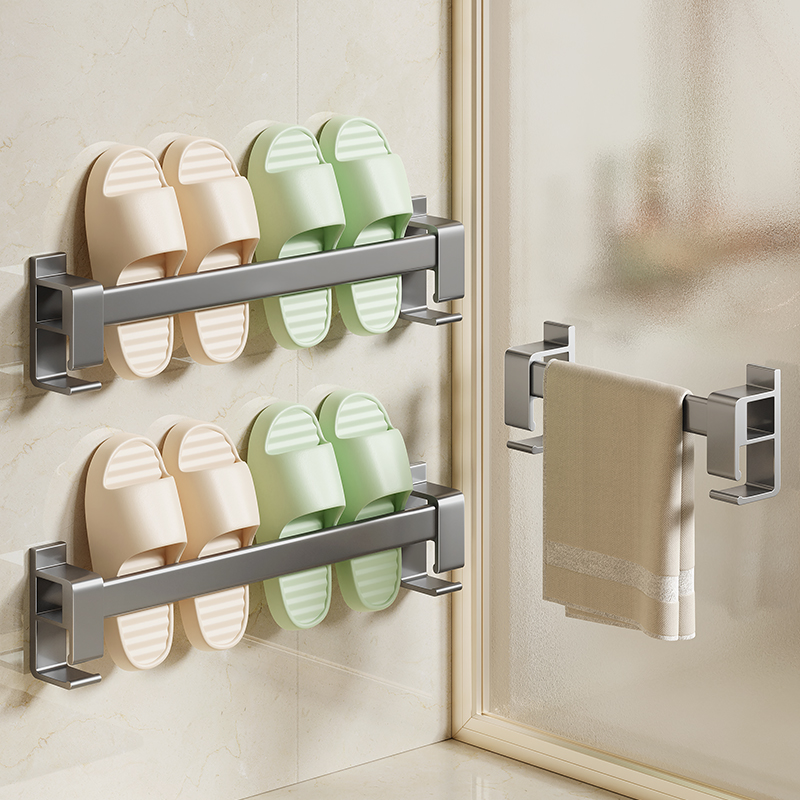 浴室拖鞋架免打孔沥水收纳神器