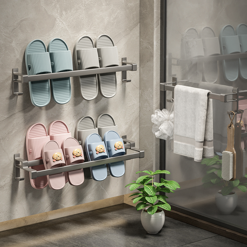 拖鞋架免打孔卫生间沥水架双层