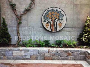 天然大理石材马赛克拼图剪画 户外室内玄关阳台卫生间厨房 生命树