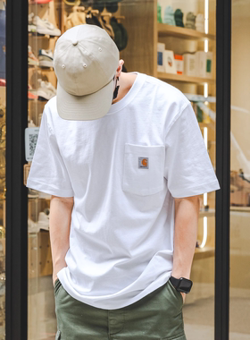正品现货Carhartt k87 卡哈特经典基础打底T恤工装风口袋男女短袖