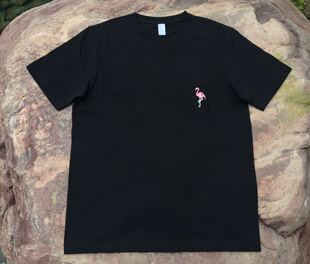 刺绣火烈鸟重磅厚实纯棉口袋短袖 Tee T恤情侣 Pocket GYHSGOOD