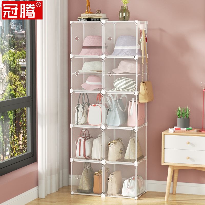 帽子展示架围巾i包包防尘透明展示柜可移动头盔多层饰品玩具展示