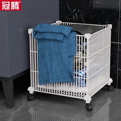 带轮可移动简易铁网脏衣桶脏衣篮