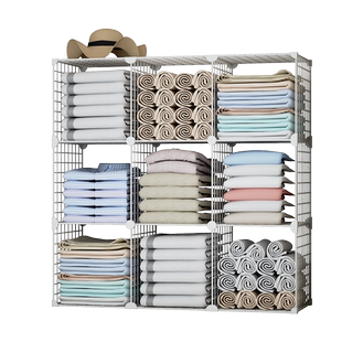 衣柜收纳分层隔板收纳神器抽拉式置物架自由组合格子内隔柜子免钉