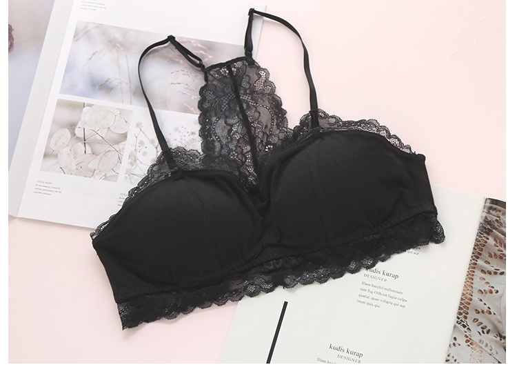 新品日系薄款性感蕾丝内衣女大胸显小无钢圈收副乳背心舒适文胸