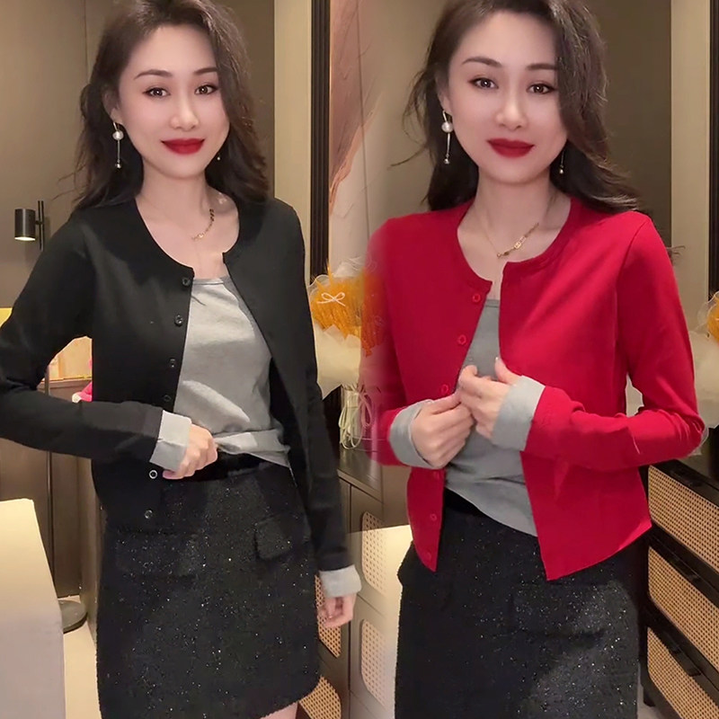 欧货时尚拼接假两件衬衫女