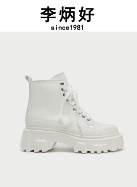 李炳好 手工鞋2024新品时尚圆头绑带靴板鞋靴女AY02TS8N2008