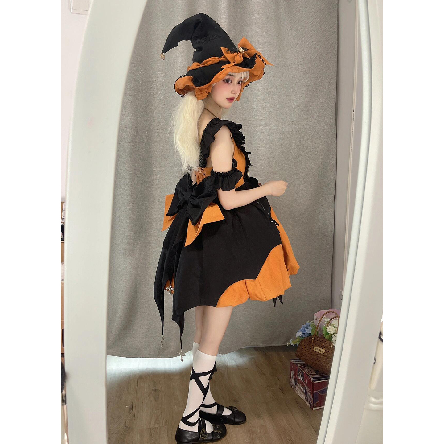 南瓜色小魔女lolita连衣裙jsk