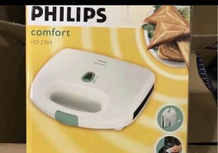 全新Philips 飞利浦HD2384烤面包机三明治机早餐机多士炉不粘面板