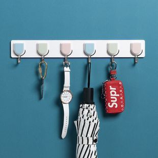 粘钩一排免打孔厨房可爱长条无痕创意强力挂墙厨房挂衣服挂钩时尚